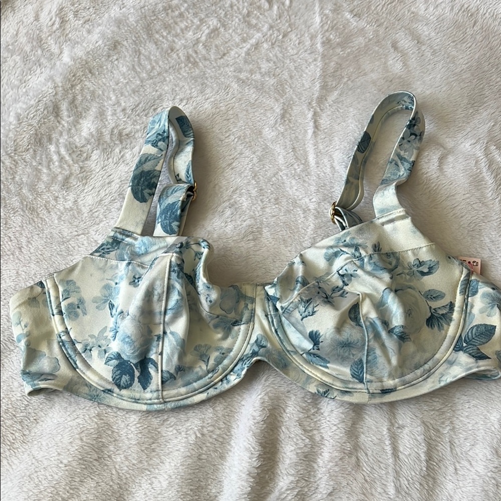 Victoria's Secret Blue Floral Bikini Top
